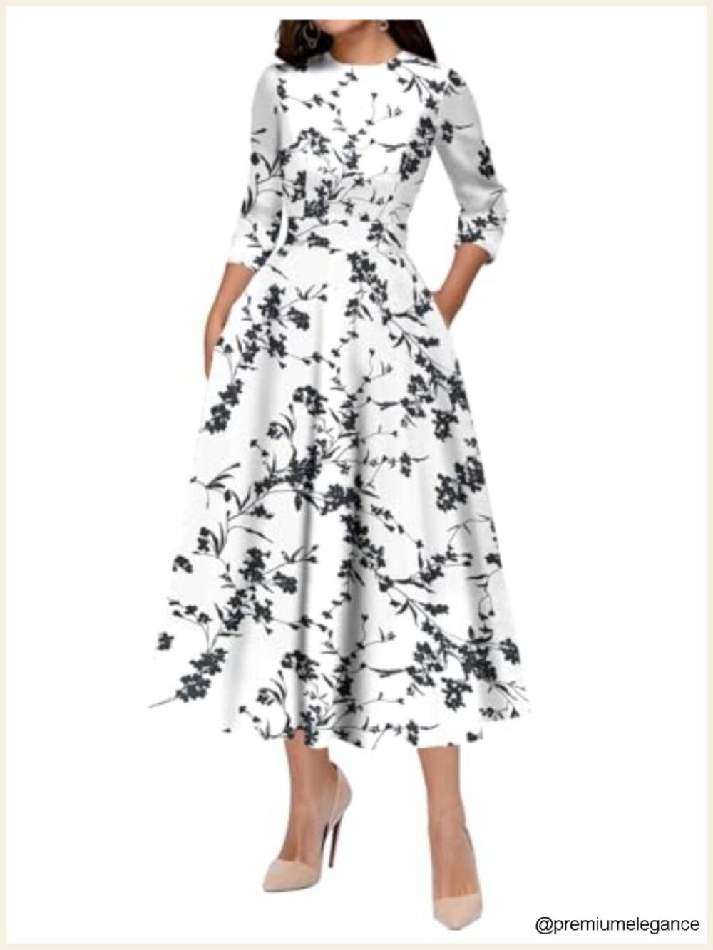 Vintage 1950s Cocktail Midi Dress Sleeveless Cotton Boat Neck Swing Dress with